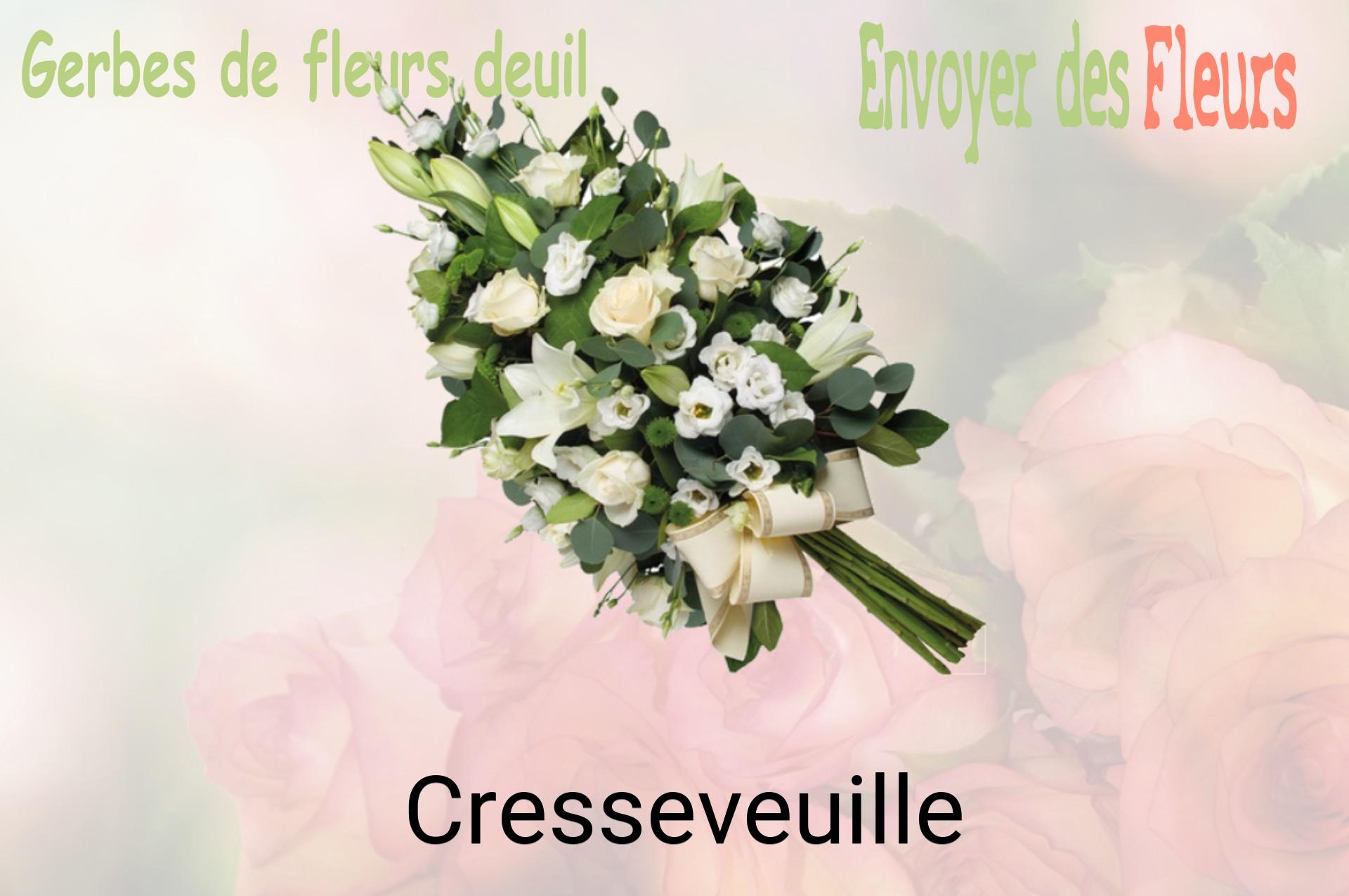 Gerbe de fleurs de deuil livrée à Cresseveuille